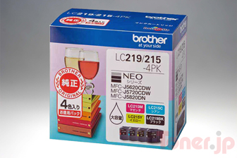 ブラザー LC219/215-4PK (4色パック) 大容量 インクカートリッジ 純正