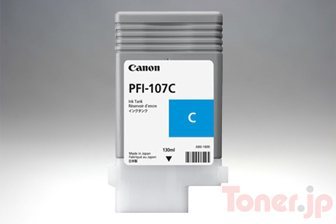 Toner.jp】CANON PFI-107C (染料シアン) インクタンク 純正