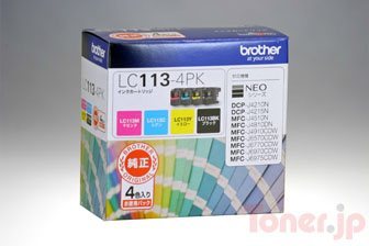 Toner.jp】ブラザー LC113-4PK (4色パック) インクカートリッジ 純正